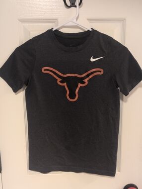 Nike Kids Black Tee with Orange Longhorn Logo